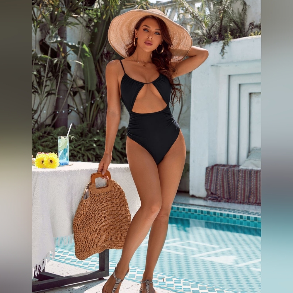 Blooming Jelly Swimsuit Black Monokini One Piece Bathing Suit SEXY Size …